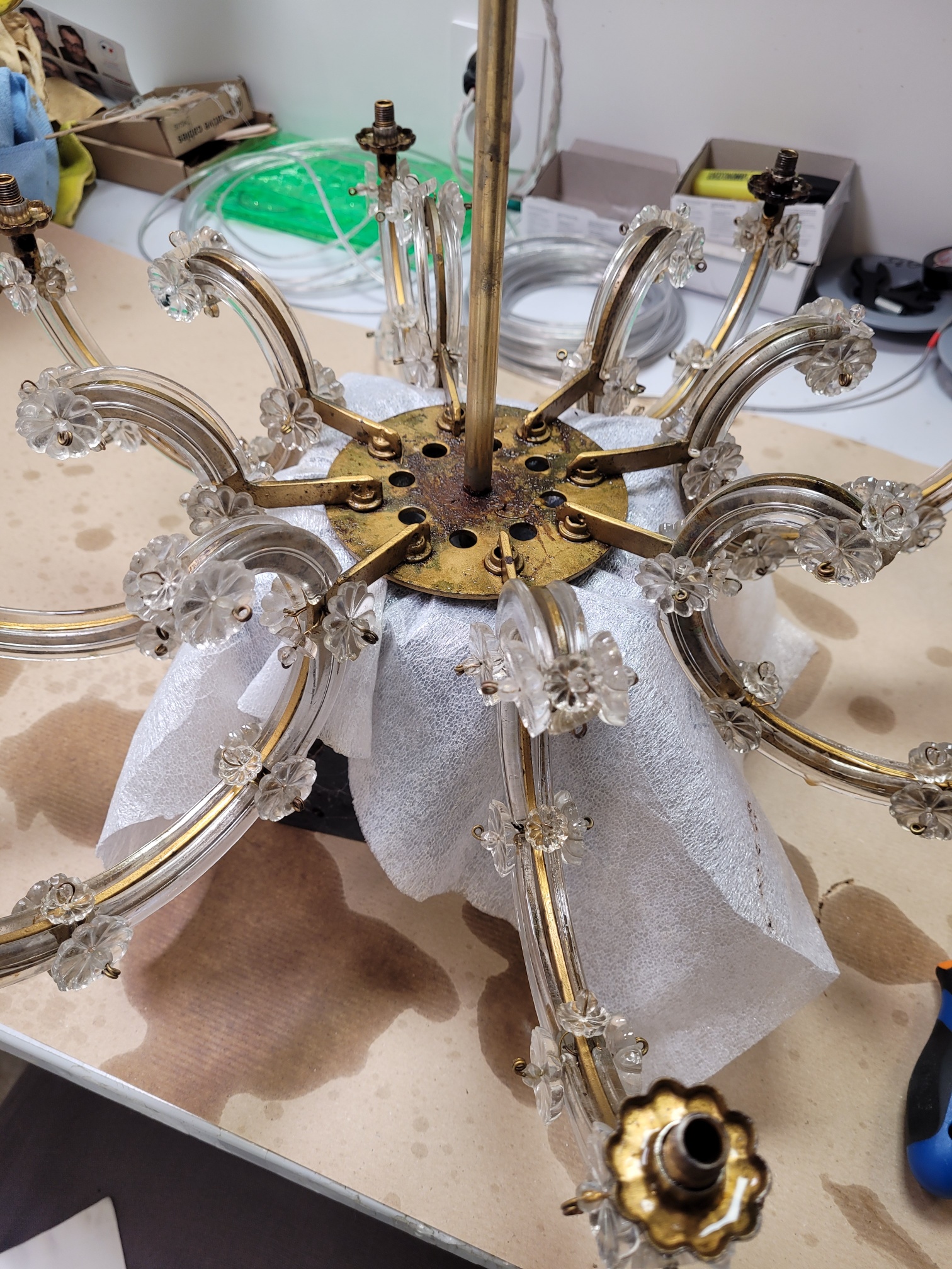 restauration lustre 8 feux